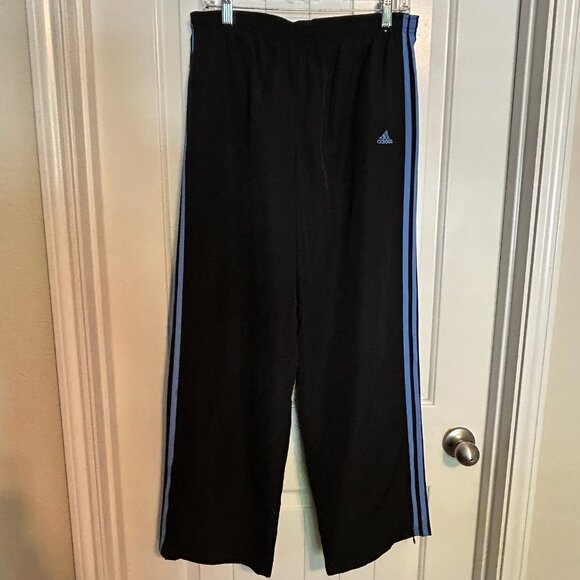 adidas track pants with blue stripes women size L - Picture 1 of 5